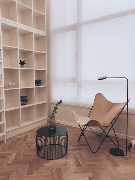 POLO LEATHER BUTTERFLY CHAIR WITH OTTOMAN