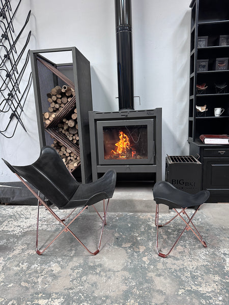 BUTTERFLY CHAIR OTTOMAN POLO LEATHER