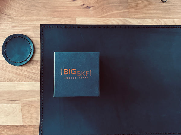 Handmade Leather Placemat 12x18" – Vegetable Tanned Full-Grain Dining Table Mat, Premium Quality Gift