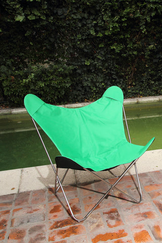 SUNBRELLA FABRIC GREEN BUTTERFLY CHAIR