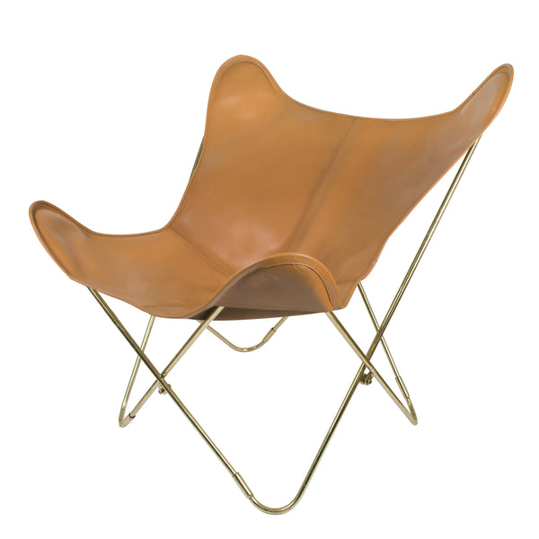 VAQUETA COGNAC LEATHER BUTTERFLY CHAIR