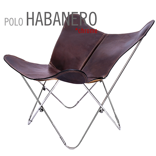 SILLA MARIPOSA DE PIEL POLO HABANERO