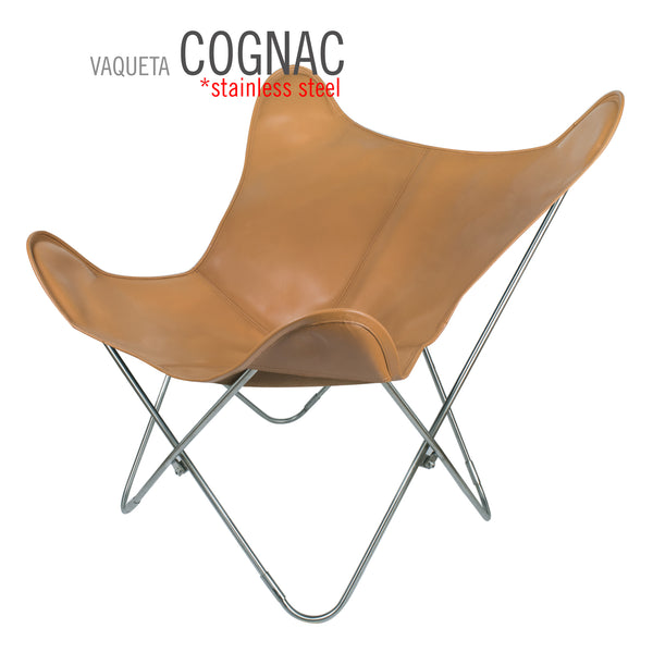 VAQUETA COGNAC LEATHER BUTTERFLY CHAIR