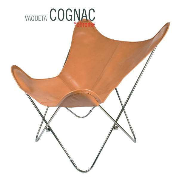 VAQUETA COGNAC LEATHER BUTTERFLY CHAIR