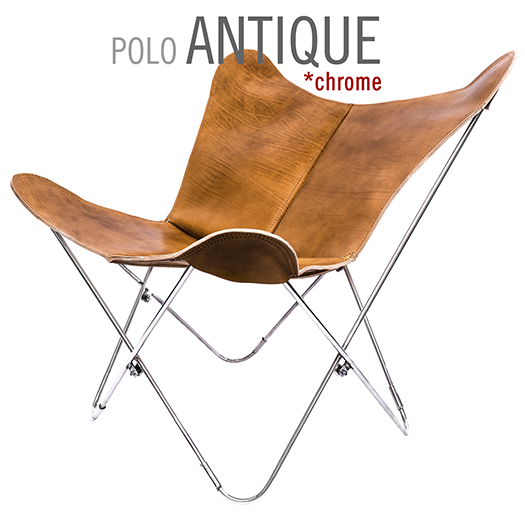 POLO ANTIQUE LEATHER BUTTERFLY CHAIR