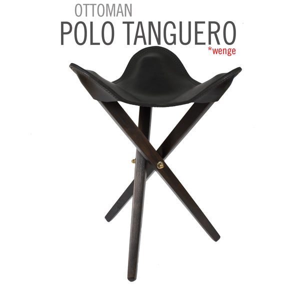 TABURETE DE CAMP PLEGABLE DE CUERO POLO