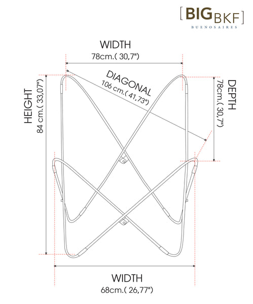 SILLA MARIPOSA DE TEJIDO SUNBRELLA ACERO INOXIDABLE