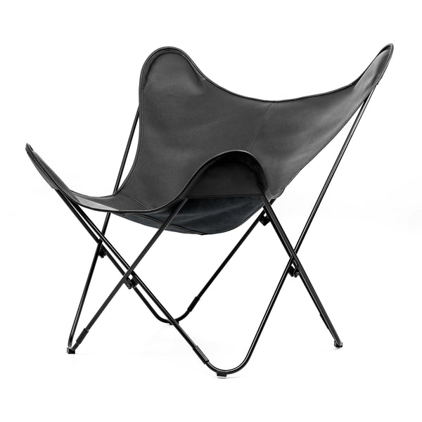 SILLA MARIPOSA PIET NEGRO MATE DE PIEL GUIJARRO