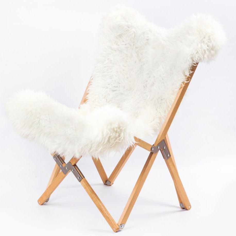 PATAGONIA WILD SHEEPSKIN WOODEN FRAME CHAIR