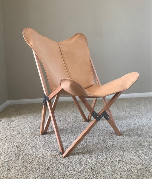 PALERMO TRIPOLINA PLAYA NATURAL LEATHER CHAIR