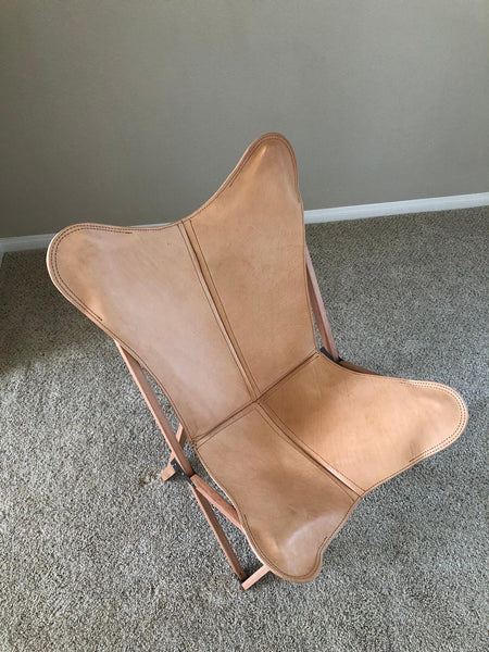 PALERMO TRIPOLINA PLAYA NATURAL LEATHER CHAIR