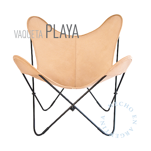 SILLA MARIPOSA DE PIEL VAQUETA PLAYA