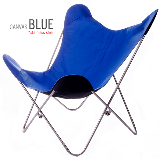 SUNBRELLA FABRIC BLUE BUTTERFLY CHAIR