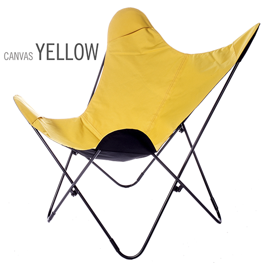 SUNBRELLA FABRIC YELLOW BUTTERFLY CHAIR