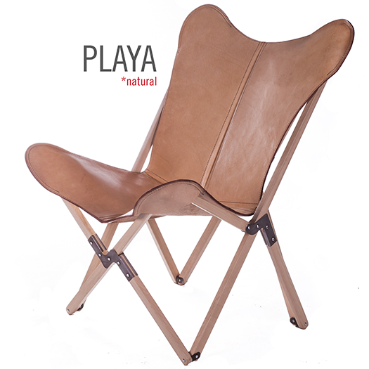 PALERMO TRIPOLINA PLAYA NATURAL LEATHER CHAIR