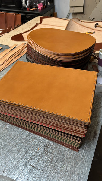 Handmade Leather Placemat 12x18" – Vegetable Tanned Full-Grain Dining Table Mat, Premium Quality Gift