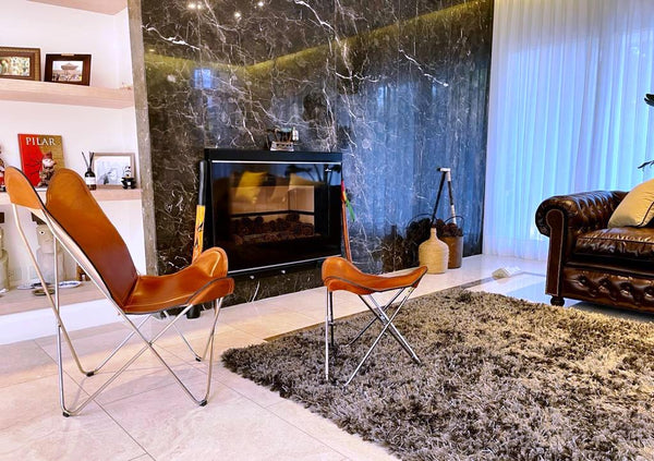 BUTTERFLY CHAIR OTTOMAN POLO LEATHER