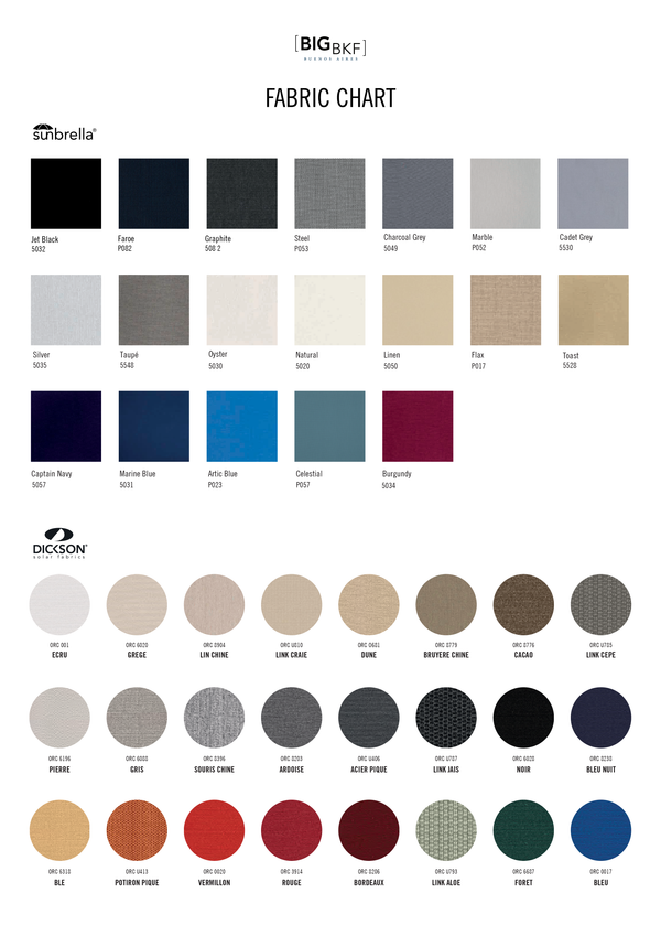 FUNDA DE REEMPLAZO DE TELA SUNBRELLA PARA SILLA MARIPOSA ORIGINAL DIMENSIÓN