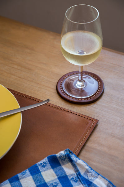 Handmade Leather Placemat 12x18" – Vegetable Tanned Full-Grain Dining Table Mat, Premium Quality Gift