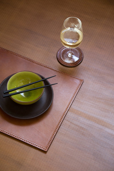 Handmade Leather Placemat 12x18" – Vegetable Tanned Full-Grain Dining Table Mat, Premium Quality Gift