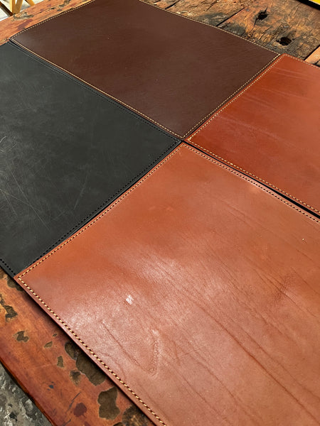 Handmade Leather Placemat 12x18" – Vegetable Tanned Full-Grain Dining Table Mat, Premium Quality Gift