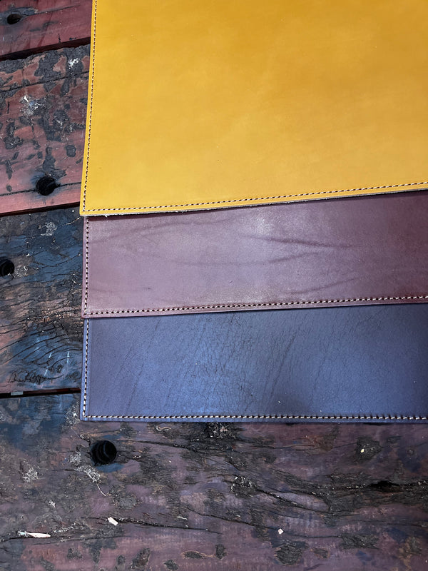 手工皮革餐垫 12x18 英寸 – 植物鞣制全粒面餐桌垫，优质礼品