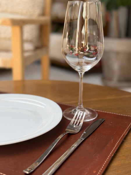 Handmade Leather Placemat 12x18" – Vegetable Tanned Full-Grain Dining Table Mat, Premium Quality Gift