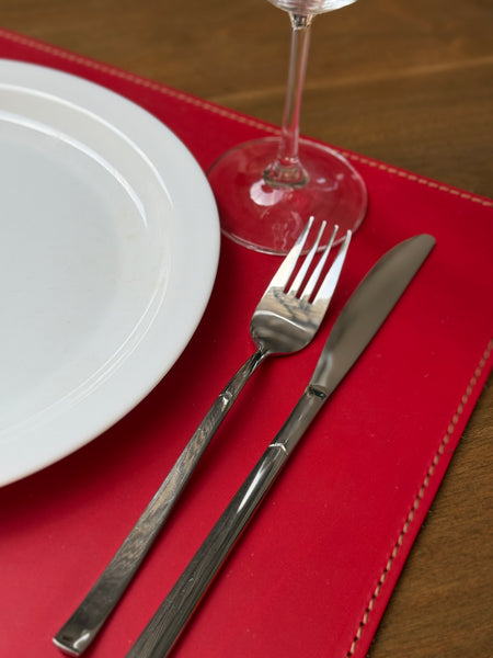 Handmade Leather Placemat 12x18" – Vegetable Tanned Full-Grain Dining Table Mat, Premium Quality Gift