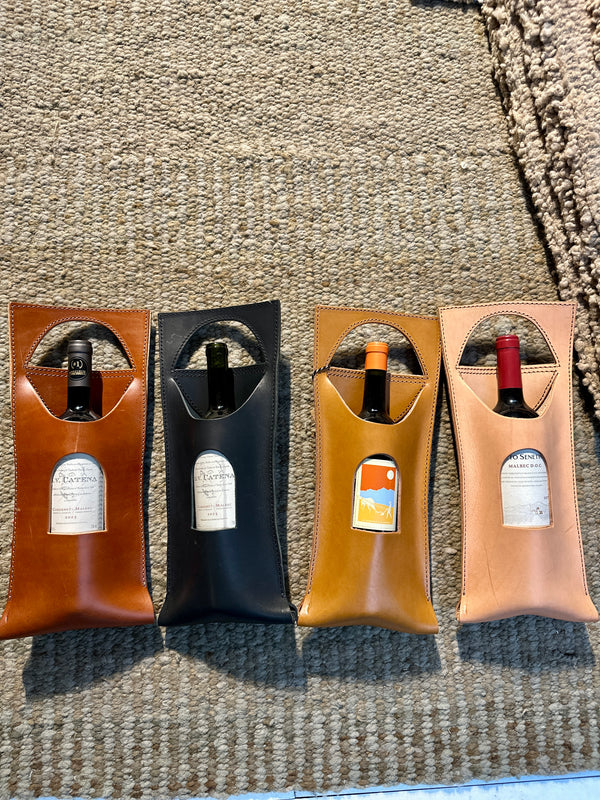 带提手的豪华皮革酒盒，可装6瓶葡萄酒