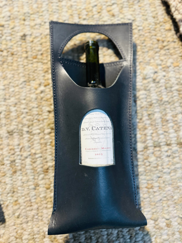 带提手的豪华皮革酒盒，可装6瓶葡萄酒