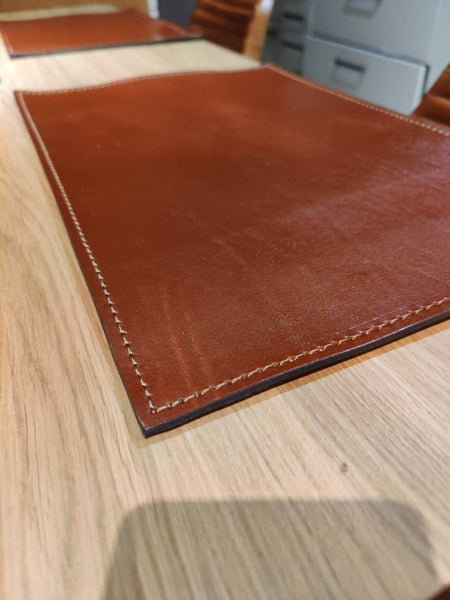 Handmade Leather Placemat 12x18" – Vegetable Tanned Full-Grain Dining Table Mat, Premium Quality Gift