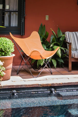 VAQUETA COGNAC LEATHER BUTTERFLY CHAIR