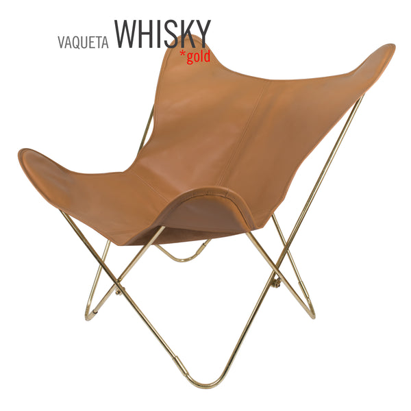 VAQUETA WHISKY LEATHER BUTTERFLY CHAIR