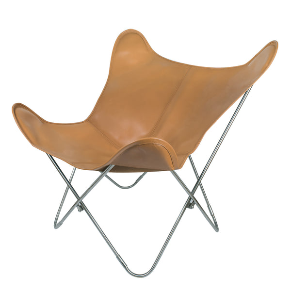 VAQUETA COGNAC LEATHER BUTTERFLY CHAIR