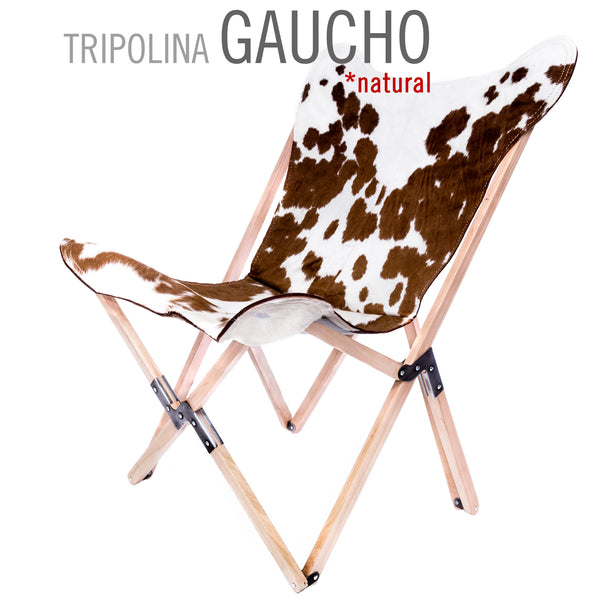 SILLA TRIPOLINA GAUCHO DE PIEL VAQUETA