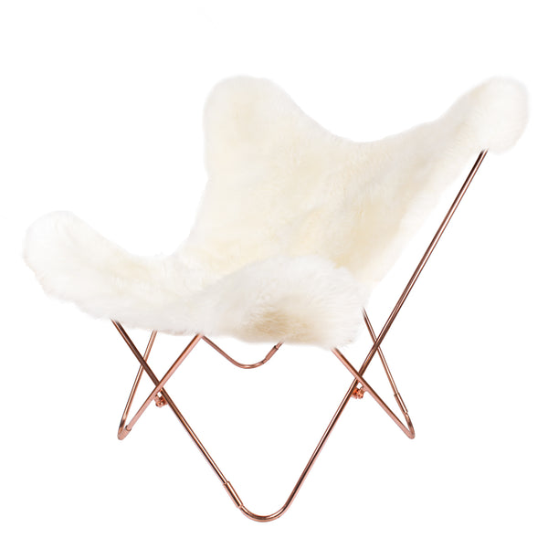 CUSTOM PATAGONIA WHITE COZY SHEEPSKIN SHEARLING BUTTERFLY CHAIR COVER