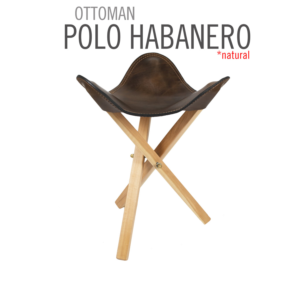 Leather camp online stool
