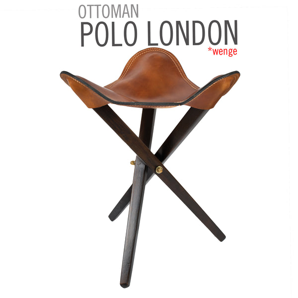 TABURETE DE CAMP PLEGABLE DE CUERO POLO