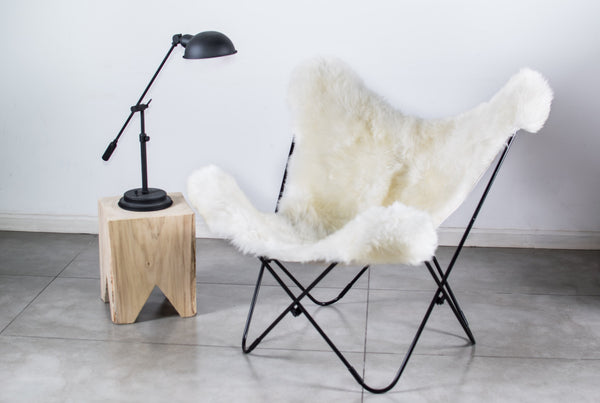 Polo 皮革蝴蝶椅带脚凳