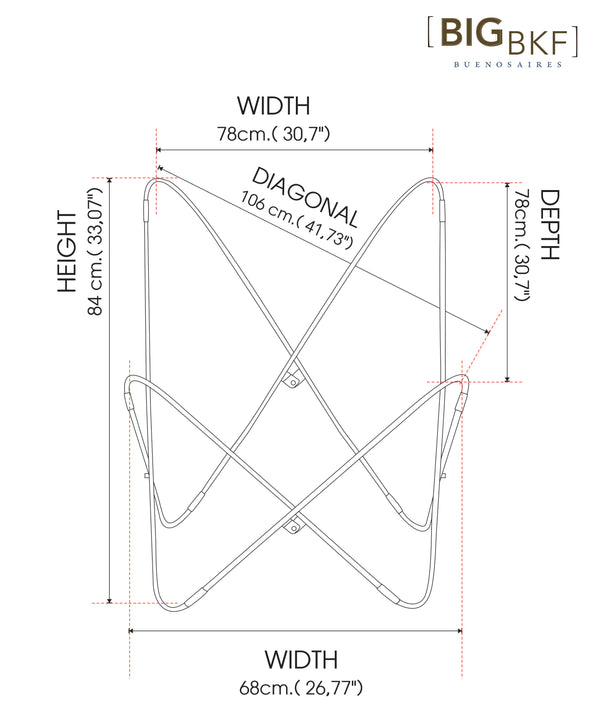 SILLA MARIPOSA DE TEJIDO SUNBRELLA ACERO INOXIDABLE