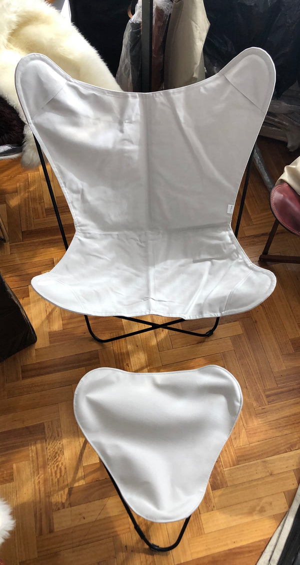 SILLA MARIPOSA DE TELA SUNBRELLA GRIS CLARO