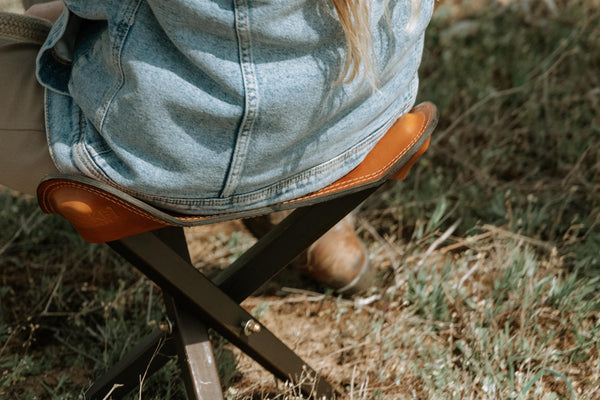 POLO LEATHER FOLDABLE CAMP STOOL