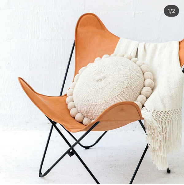 SILLA MARIPOSA DE PIEL VAQUETA MOKA