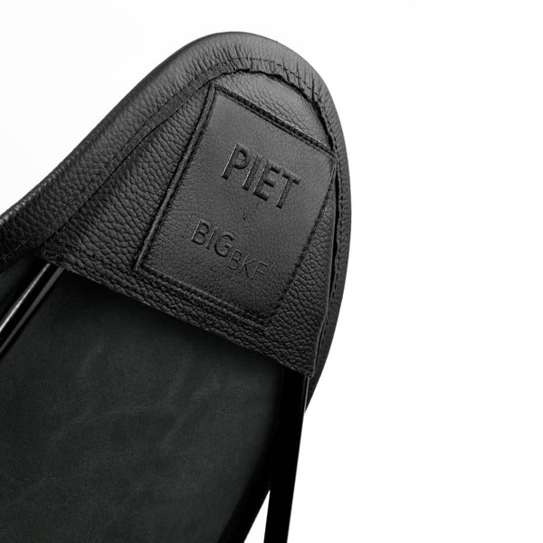 PIET MATTE BLACK PEBBLED LEATHER BUTTERFLY CHAIR