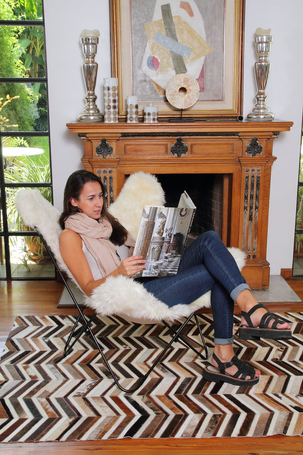 PATAGONIA WHITE WILD OR SHORN SHEEPSKIN BUTTERFLY CHAIR