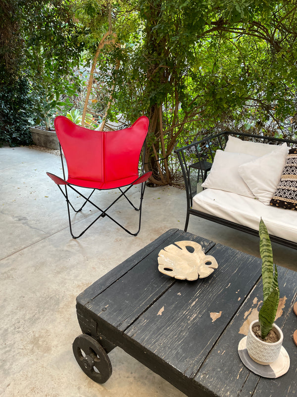 POLO FANGIO 红色法拉利皮革蝴蝶椅