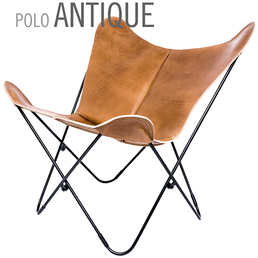 POLO ANTIQUE LEATHER BUTTERFLY CHAIR
