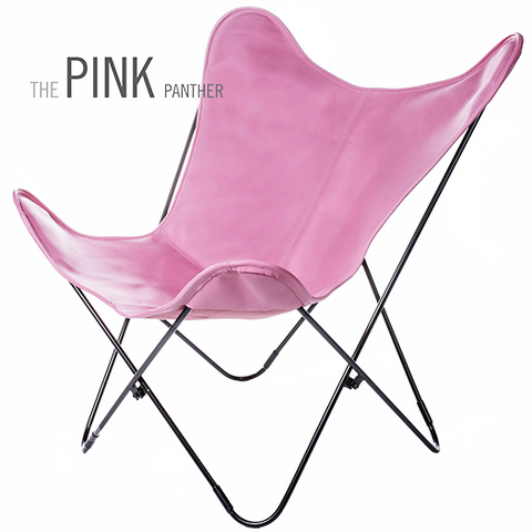 PINK LEATHER BUTTERFLY CHAIR