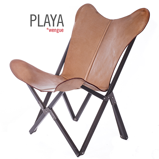 PALERMO TRIPOLINA PLAYA NATURAL LEATHER CHAIR