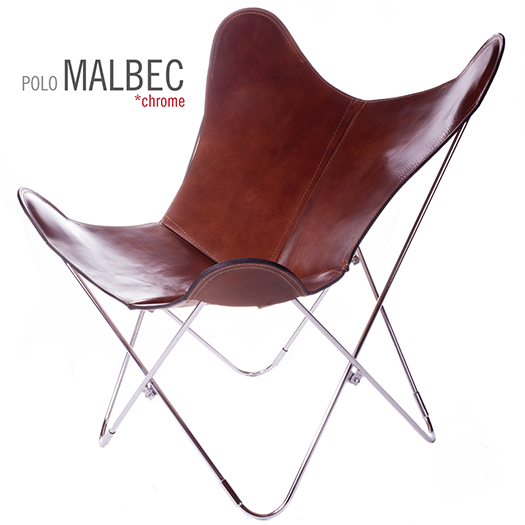 SILLA MARIPOSA DE PIEL POLO MALBEC